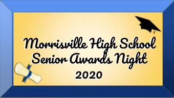 Morrisville High School  Morrisville High School  Senior Awards Night  Senior Awards Night  2020