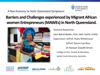 Barriers and Challenges experienced by Migrant African  women Entrepreneurs (MAWEs) in North