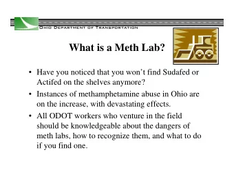 What is a Meth Lab?   Have you noticed that you wont find Sudafed or  Actifed on the shelves