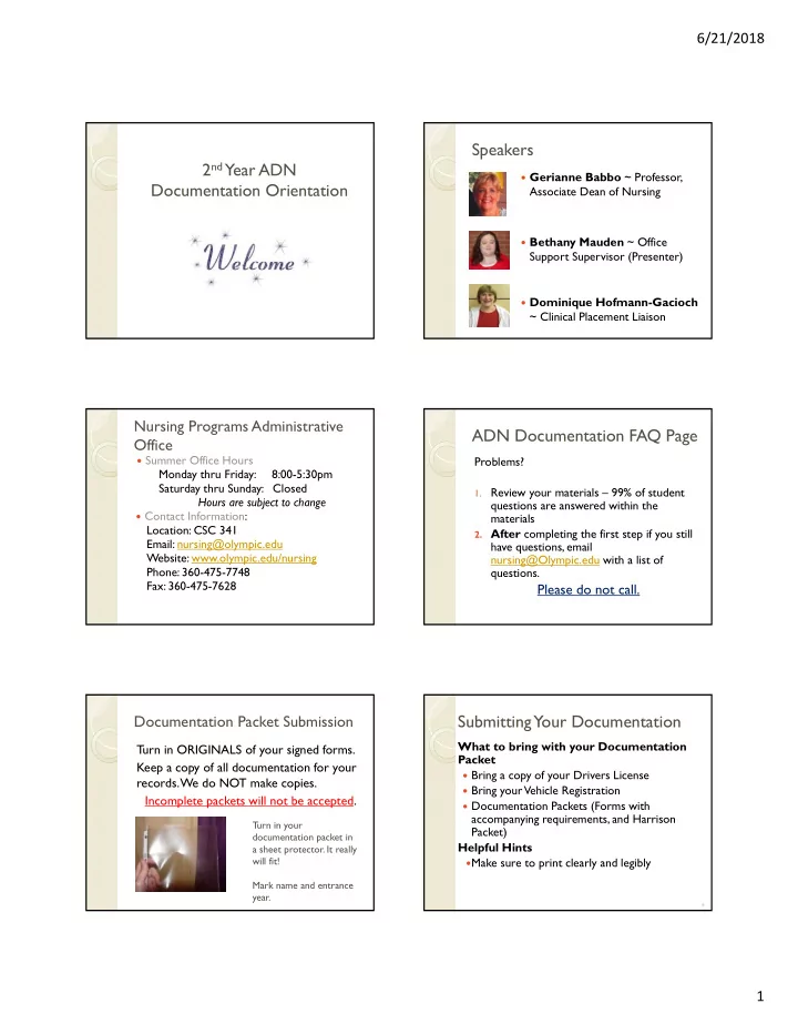 speakers 2 nd year adn