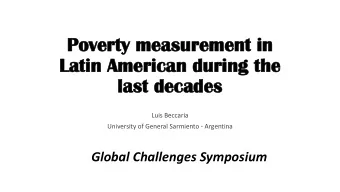 Po  Povert  verty  y mea  easu  surement  rement in  in  Lat  atin Am  in Amer  erica  ican  n du