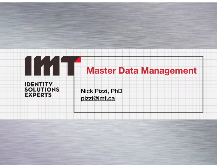 master data management