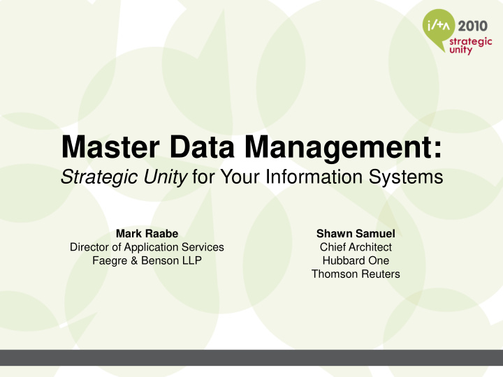 master data management