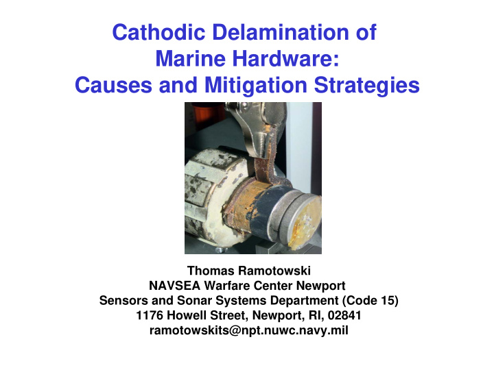 cathodic delamination of marine hardware causes and