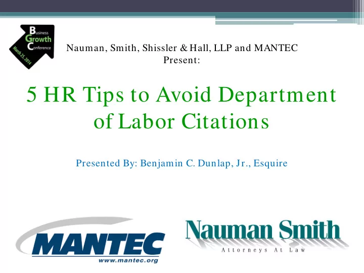 5 hr tips to avoid department of labor citations