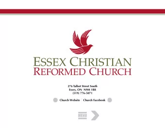 276 Talbot Street South  Essex, ON  N9M 1B8  (519) 776-5071  Church Website    Church Facebook
