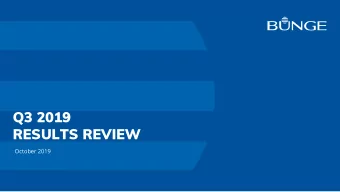 Q3 2019  RESULTS REVIEW  October 2019  Forward-looking statements  Forward  looking statements