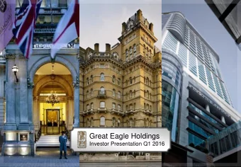 Great Eagle Holdings  Investor Presentation Q1 2016  1 Great Eagle Holdings Limited  Financials