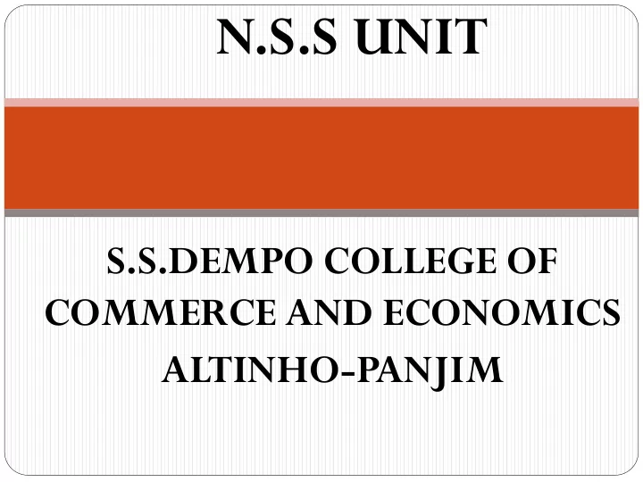 n s s unit