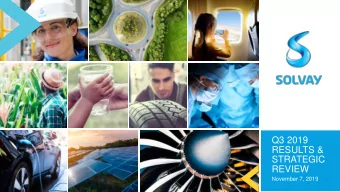 Q3 2019  RESULTS &amp;  STRATEGIC  REVIEW  November 7, 2019  Karim Hajjar  Chief Financial Officer