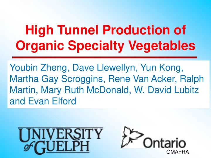 organic specialty vegetables