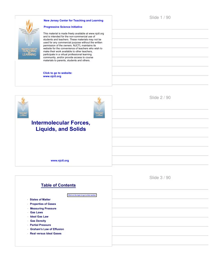 intermolecular forces liquids and solids