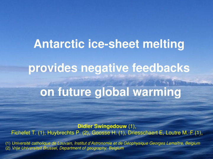 antarctic ice sheet melting provides negative feedbacks
