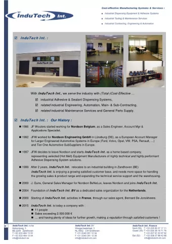 InduTech Int. : With InduTech Int. , we serve the industry with (Total-)Cost-Effective