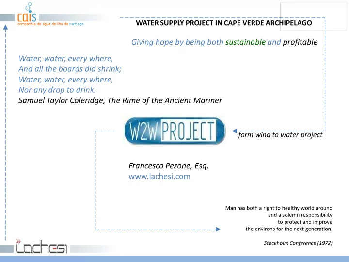giving hope by being both sustainable and profitable