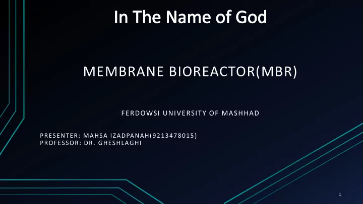 membrane bioreactor mbr
