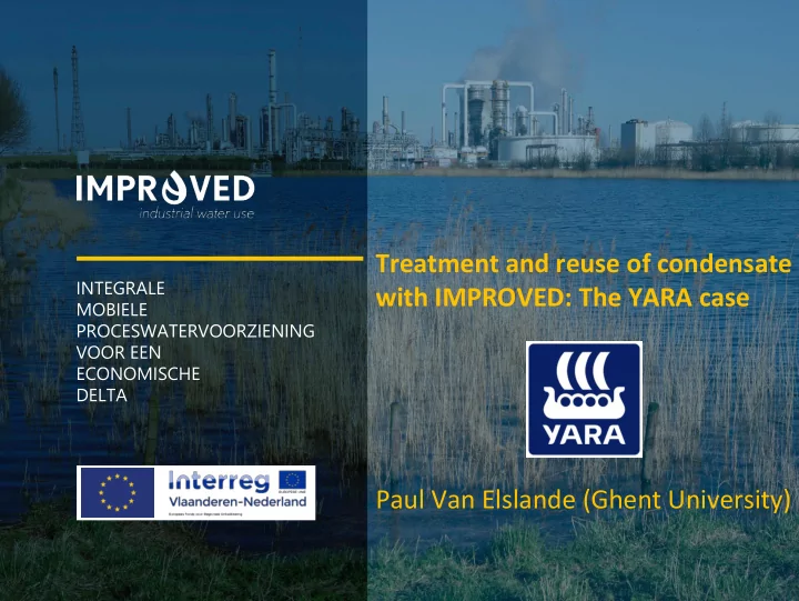 treatment and reuse of condensate