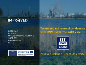 Treatment and reuse of condensate  INTEGRALE  with IMPROVED: The YARA case  MOBIELE