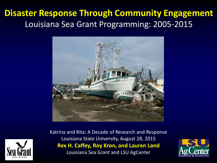 disaster response through community engagement