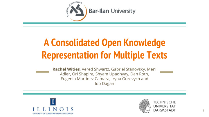 a consolidated open knowledge representation for multiple