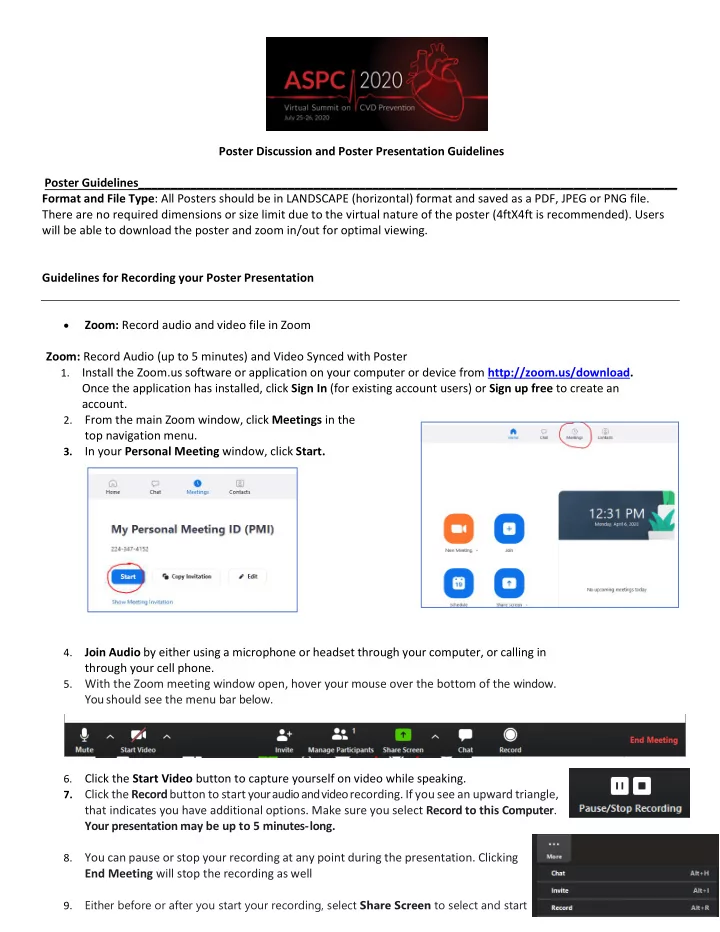 poster discussion and poster presentation guidelines