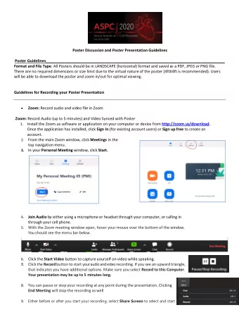 Poster Discussion and Poster Presentation Guidelines  Poster