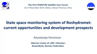 State space monitoring system of Roshydromet: current opportunities and development prospects