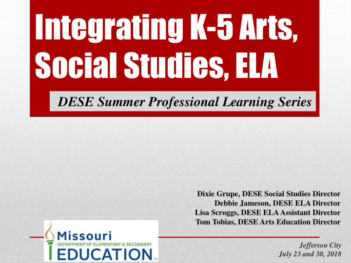 integrating k 5 arts social studies ela