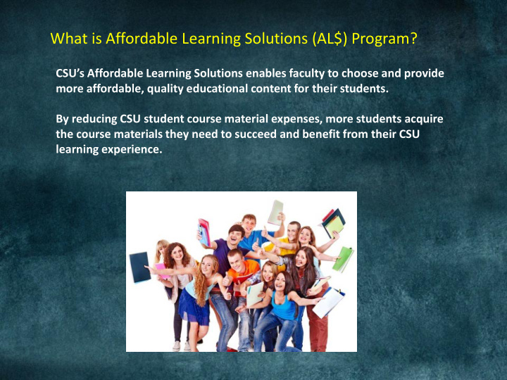 what is affordable learning solutions al program