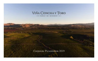 Corporate Presentation 2019  2  Chile's leading wine producer  Via Concha y Toro has achieved a