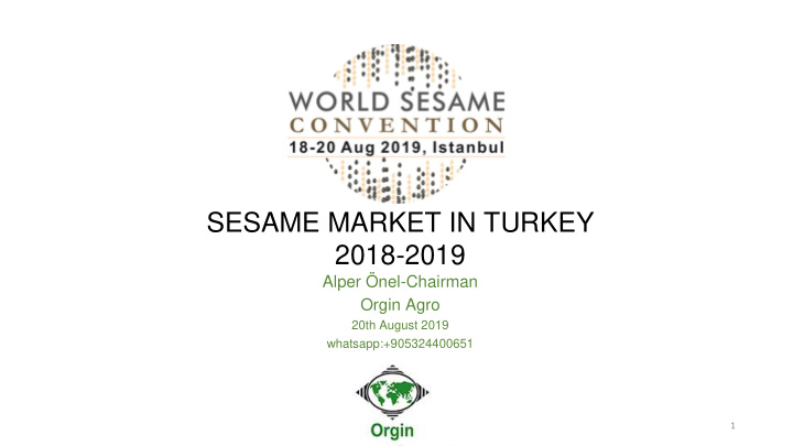 sesame market in turkey 2018 2019