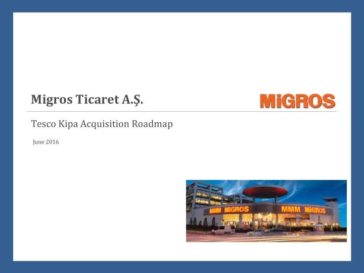 migros t icaret a