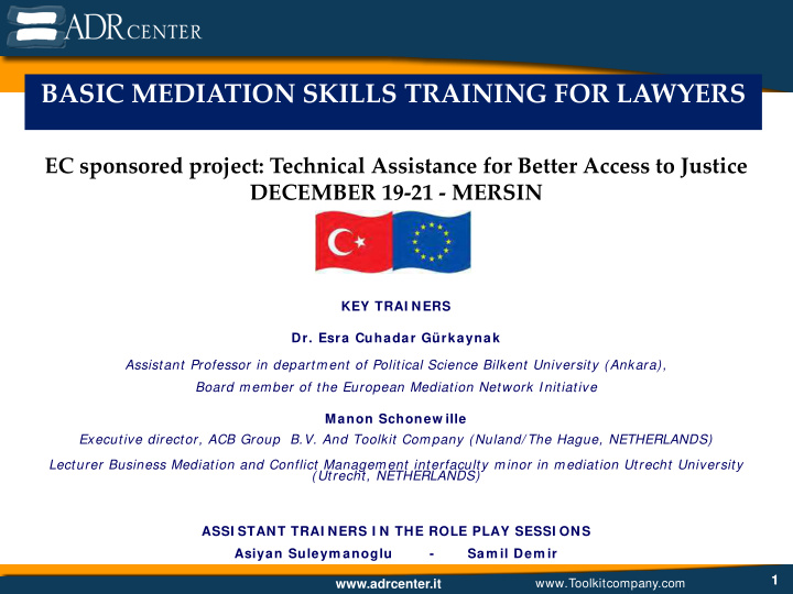 basic mediation skills training for lawyers