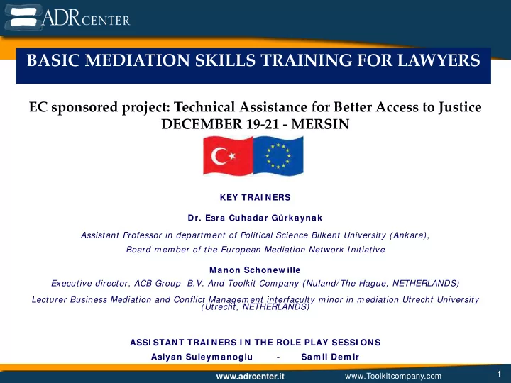 basic mediation skills training for lawyers