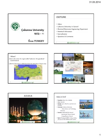 ukurova University  Statistical information 3 -   1973  Internalization  Questions