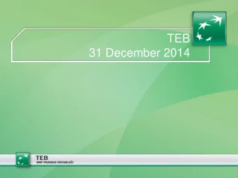 TEB  31 December 2014  Summary Balance Sheet  2  Source: TEB BRSA Consolidated Financials  Summary
