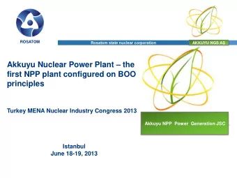 Akkuyu Nuclear Power Plant  the  first NPP plant configured on BOO  principles  Turkey MENA