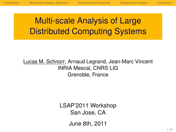 multi scale analysis of large distributed computing