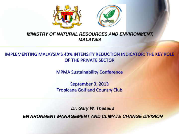 implementing malaysia s 40 intensity reduction indicator