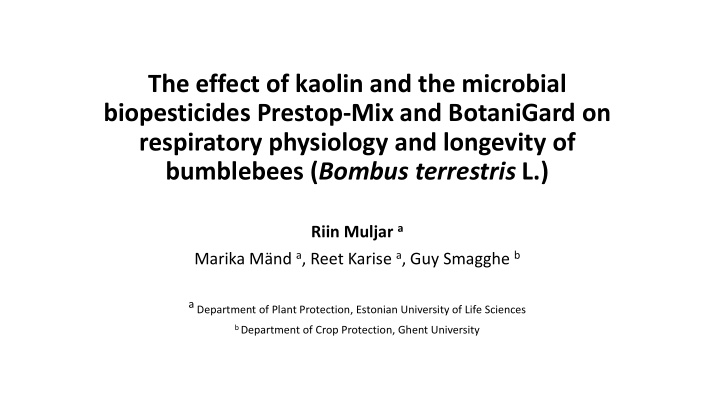 the effect of kaolin and the microbial