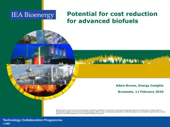 Potential for cost reduction  for advanced biofuels  Adam Brown, Energy Insights  Brusssels, 11