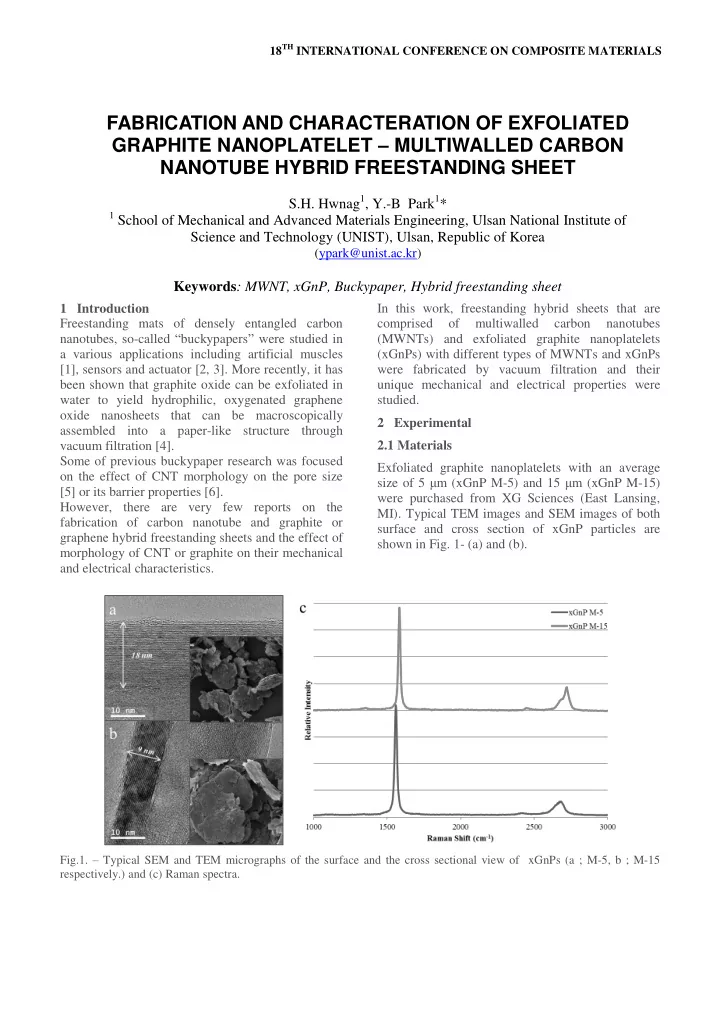 fabrication and characteration of exfoliated graphite