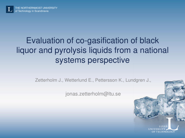 evaluation of co gasification of black