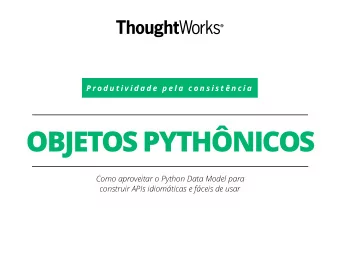 OBJETOS PYTHNICOS Como aproveitar o Python Data Model para   construir APIs idiomticas e