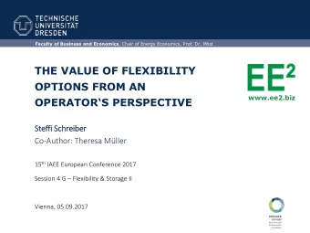 THE VALUE OF FLEXIBILITY  OPTIONS FROM AN  www.ee2.biz OPERATORS PERSPECTIVE  Steffi Sch  chrei