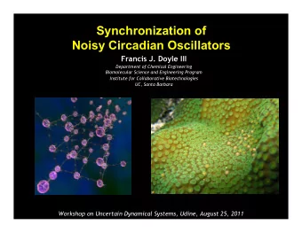 Synchronization of  Noisy Circadian Oscillators  Francis J. Doyle III  Department of Chemical