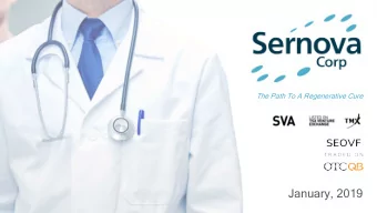 January, 2019  Forward Looking Statement  This  presentation  may  contain  forward  looking