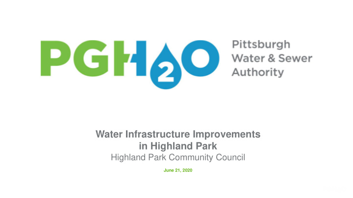 water infrastructure improvements in highland park
