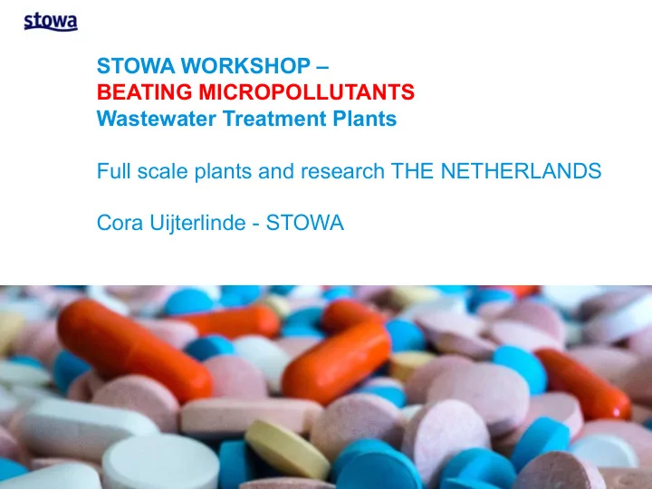 stowa workshop beating micropollutants wastewater