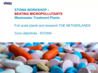 STOWA WORKSHOP   BEATING MICROPOLLUTANTS  Wastewater Treatment Plants  Full scale plants and